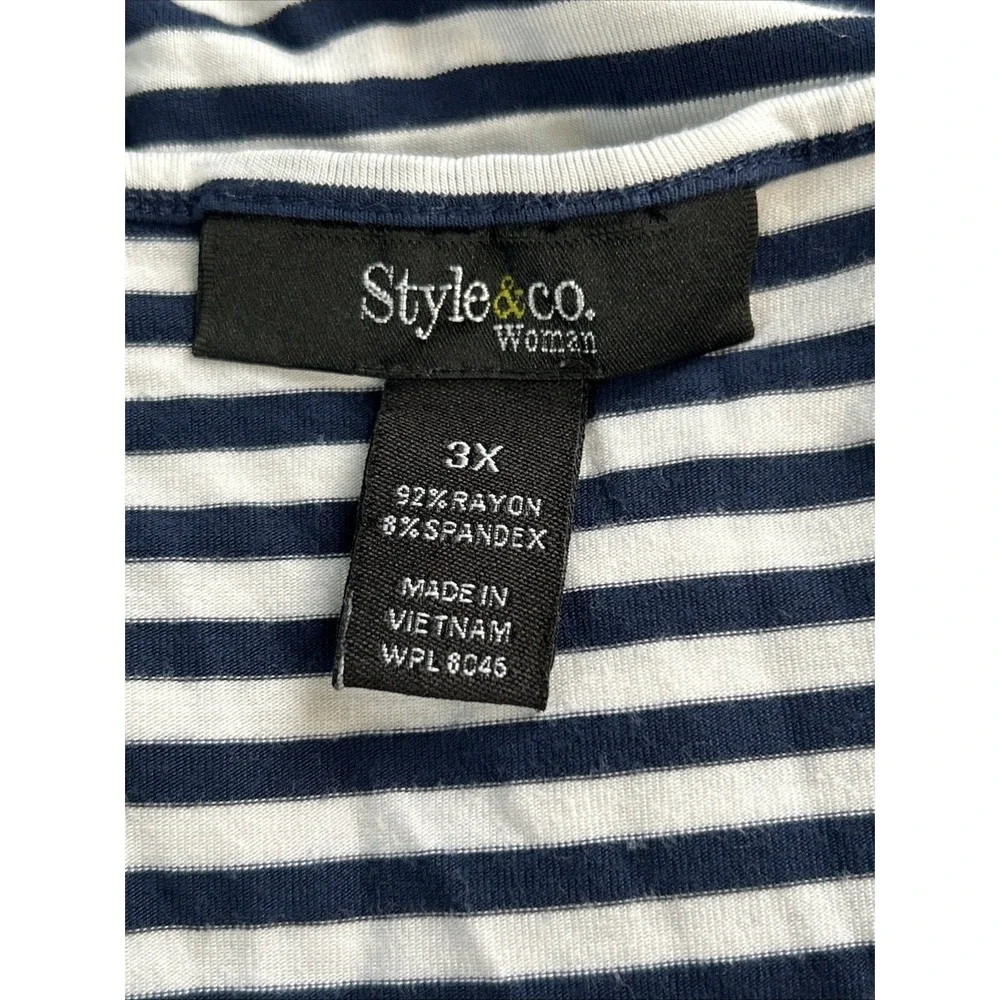 Style & Co‎ Women's 3X Striped Nautical Sleeveless Midi Dress Stretch Comfort